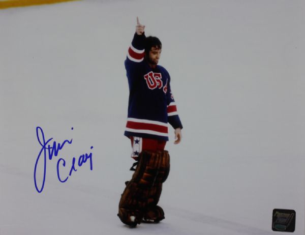 Jim Craig Signed 8" x 10" Color Photo (1980 US Hockey)(Frozen Pond)