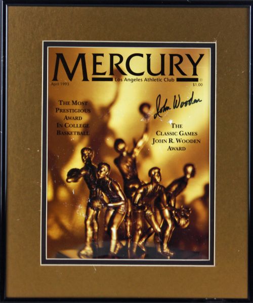 John Wooden Signed & Framed April 1993 Mercury Magazine