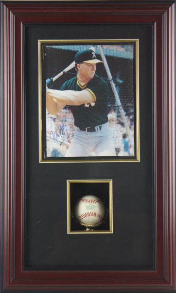 Mark McGwire Custom Display with Signed G/U OAL Baseball (PSA/DNA)