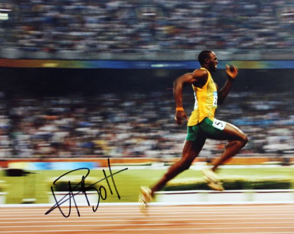 Usain Bolt Signed 11" x 14" Color Photo