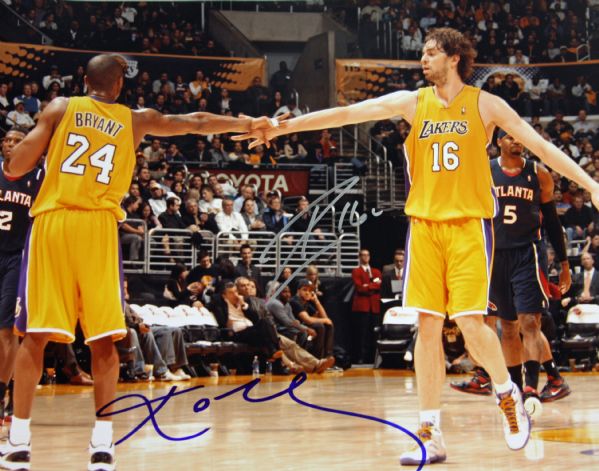 Lakers: Kobe Bryant & Pau Gasol Signed 11" x 14" Color Photo
