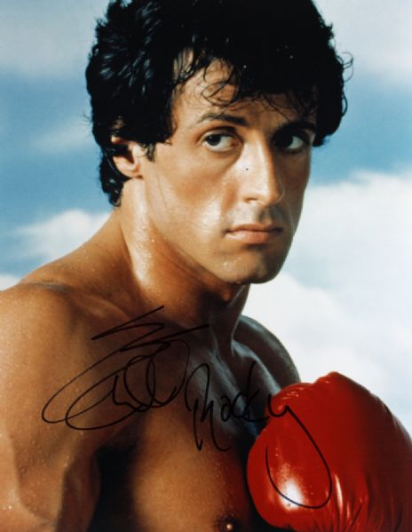 Sylvester Stallone Signed 11" x 14" Color Photo w/"Rocky" Insc. (RARE)