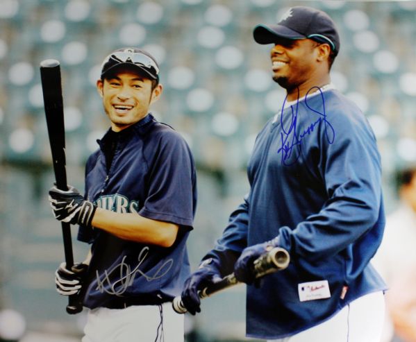 Ichiro Suzuki & Ken Griffey Jr. Signed 16" x 20" Color Photo
