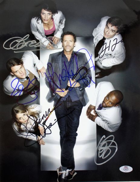 "House" Cast Signed 11" x 14" Color Photo (6 Sigs)