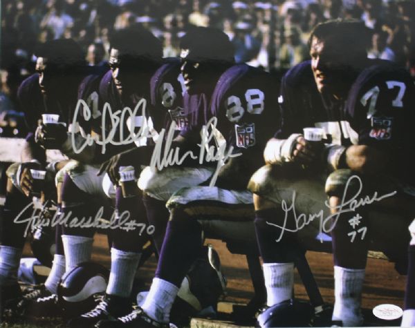 Vikings: "Purple People Eaters" Signed 11" x 14" Color Photo (4 Sigs)(JSA)