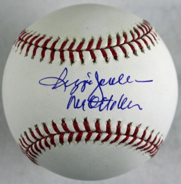 Reggie Jackson Signed OML Baseball w/"Mr. October" Insc. (JSA)
