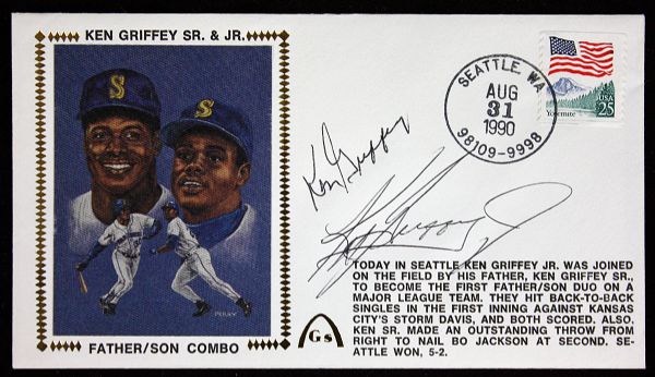 Ken Griffey Jr. & Sr. Dual Signed Gateway Commemorative Postal Cover