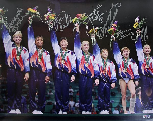 1996 US Olympic Womens Gymnastics (Gold Medal) Team Signed 16" x 20" Color Photo (PSA/DNA)