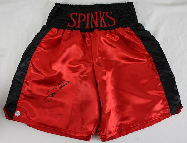 Leon Spinks Signed Pro Model Boxing Trunks