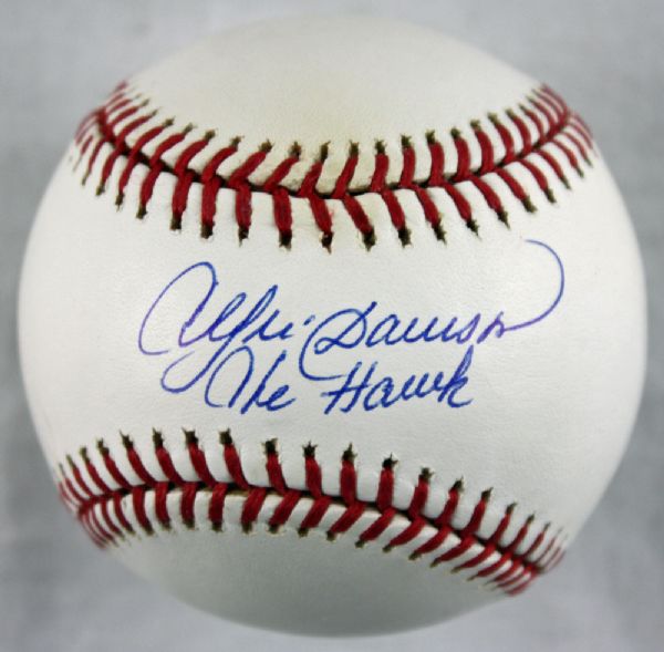 Andre Dawson Signed OML Baseball w/"The Hawk" Insc. (All-American)