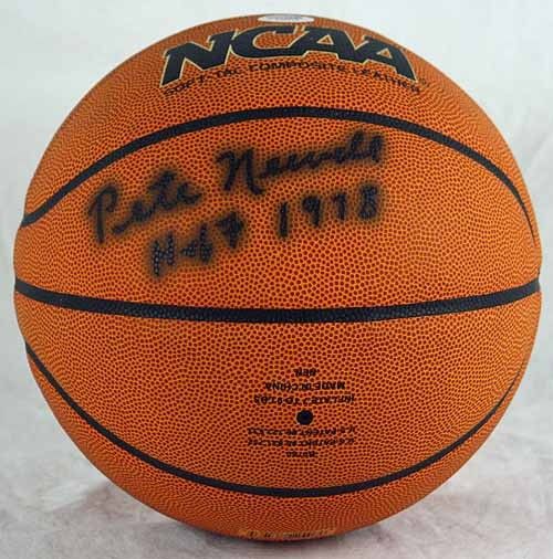 Pete Newell Signed NCAA Composite Model Basketball w/"H of F 1978" Insc. (PSA/DNA)