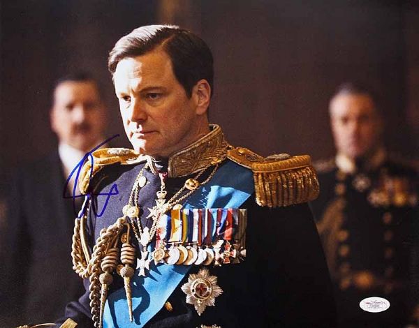 Colin Firth Signed 11" x 14" Color Photo from "Kings Speech" (JSA) 