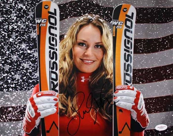 2010 Olympics: Lindsey Vonn Signed 11" x 14" Color Photo (JSA) 