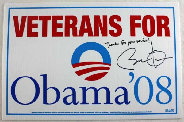 President Barack Obama Signed 2008 Campaign Sign with Rare Inscription (PSA/DNA)