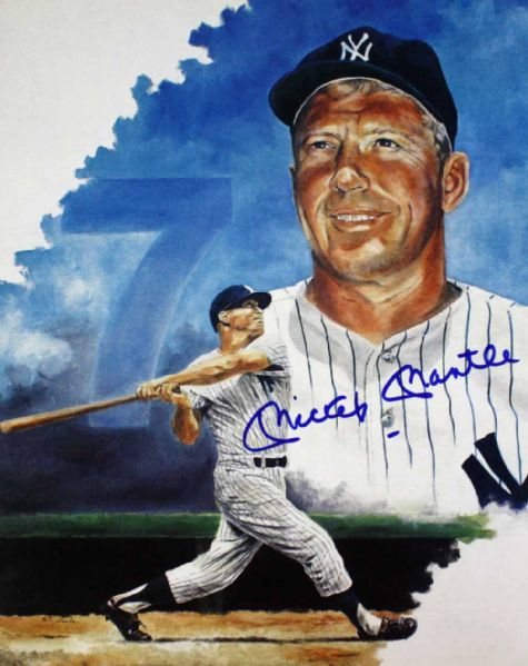 Mickey Mantle Signed 8" x 10" Color Print