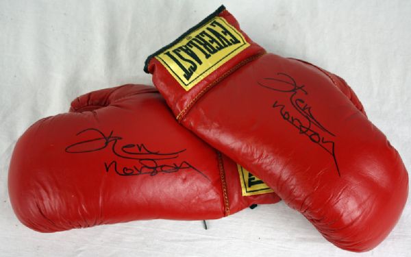 Ken Norton: Lot of Two (2) Signed Everlast Boxing Gloves