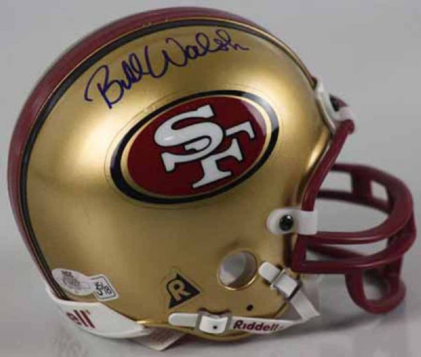 Bill Walsh Signed 49ers Mini Helmet