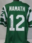 Joe Namath Signed Vintage Style NY Jets Jersey with Rare "Broadway" Inscription