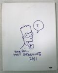 The Simpsons: Matt Groening Signed 11" x 14" Canvas Board with Hand Drawn Bart Sketch (PSA/DNA)