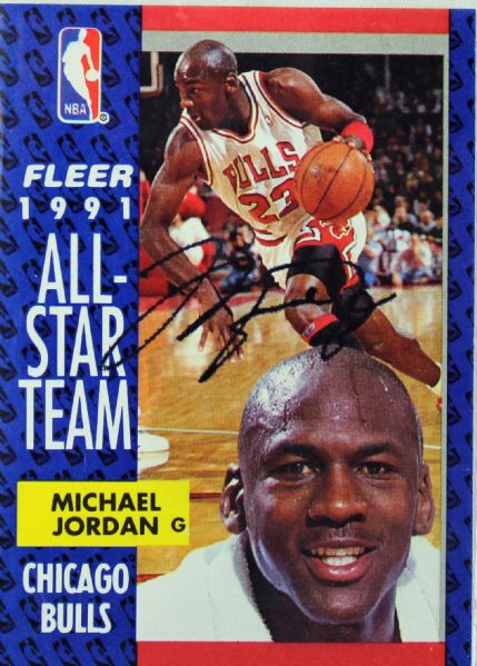 Michael Jordan Signed 1991 Fleer All-Star Team Card #11