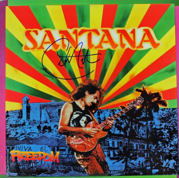 Carlos Santana Signed Record Album: "Freedom"