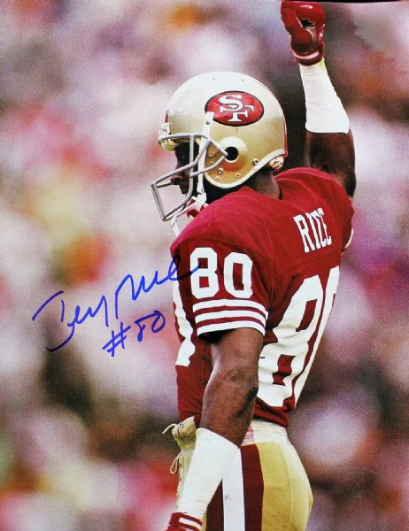 Jerry Rice Signed 11" x 14" Color Photo