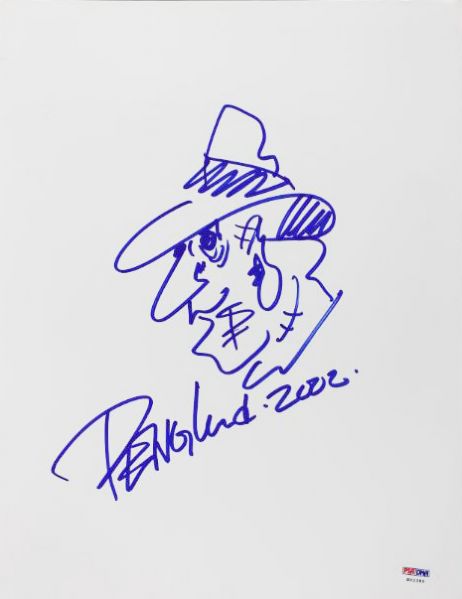 Robert Englund Signed 11" x 14" Art Board with Freddy Krueger Sketch (PSA/DNA)
