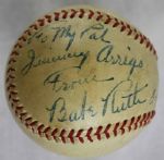 Babe Ruth Exceptional Single-Signed & Inscribed OAL Baseball - Dated Exactly One Year Before His Death! (JSA & PSA/DNA)