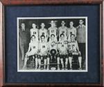 Mickey Mantle Ultra Rare Signed High School Basketball 11" x 14" Photo with Unique Inscription (JSA & PSA/DNA)