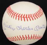 Mickey Mantle Signed Vintage OAL (Cronin) Baseball with Rare "Mickey Charles Mantle" Autograph (JSA)