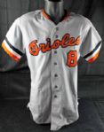 Cal Ripken Signed 1981 Game Used Baltimore Orioles Rookie Year Jersey (PSA/DNA Mint 9 Auto)(Grey Flannel)