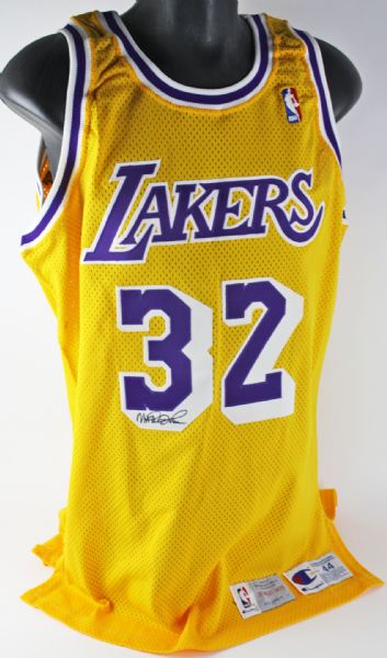 Magic Johnson Rare Signed Lakers Pro Cut Jersey (UDA)