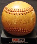 Babe Ruth Sweet Spot Signed Official League Baseball w/Meusel, etc. (c.1930s)(PSA/DNA)