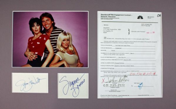 "Threes Company" Cast Signed Matted Display