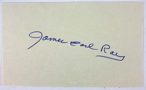 James Earl Ray Signed 3" x 5" Card