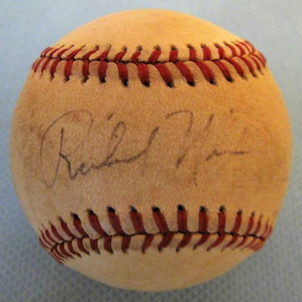 Richard Nixon Signed & Game Used ONL Baseball (JSA)