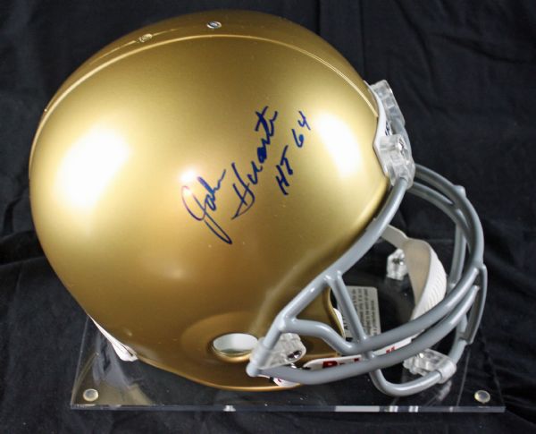John Huarte Signed Notre Dame Full Size Helmet w/"HT 64" Inscription (JSA)