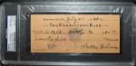 Walter Johnson Choice Handwritten & Signed Bank Check (PSA/DNA Encapsulated)
