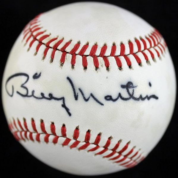 Billy Martin Exceptional Signed OAL Baseball (PSA/DNA)