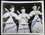 Mickey Mantle, Joe DiMaggio & Ted Williams Signed 8" x 10" B&W Photograph (PSA/DNA)