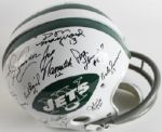 1969 New York Jets (SB Champs) Team Signed Throwback Model Helmet (28 Sigs) (Steiner)