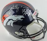 Peyton Manning & John Elway Signed Broncos Full Sized Helmet (Elway Hologram, Manning Hologram & JSA) 