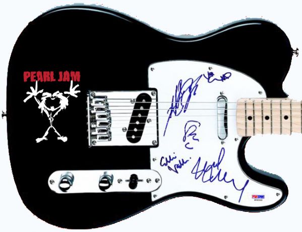 Pearl Jam Group Signed Telecaster Style Electric Guitar (PSA/DNA)