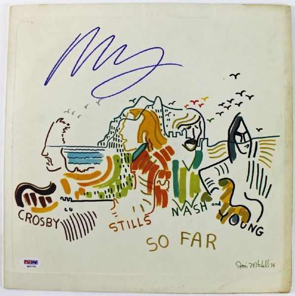 Neil Young Signed CSNY "So Far" Record Album (PSA/DNA)