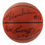 Wilt Chamberlain & Bill Russell Dual Signed NBA Leather Game Model Basketball (JSA) 