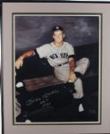 Mickey Mantle Signed Official 16" x 20" Gallo Photograph w/"No. 7 - 1956" Inscription - PSA/DNA GEM MINT 10!