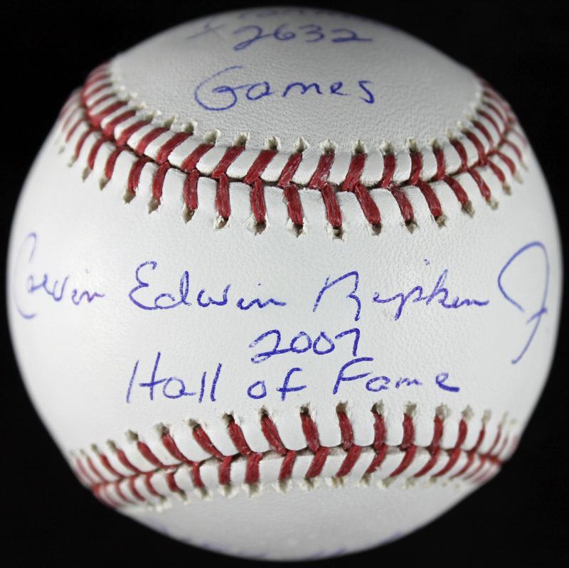 lot-detail-cal-ripken-jr-rare-signed-stat-baseball-with-calvin