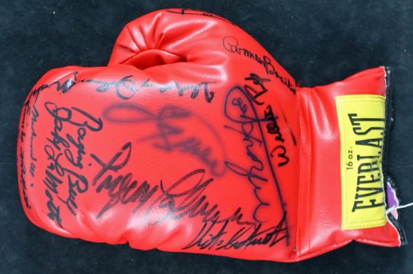 Hall of Fame Greats Signed Everlast Boxing Glove w/Ali, Frazier, LaMotta, and 9 Others! (JSA)