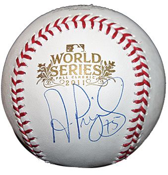 Albert Pujols Signed OML 2011 World Series Baseball (Pujols Holo & MLB)