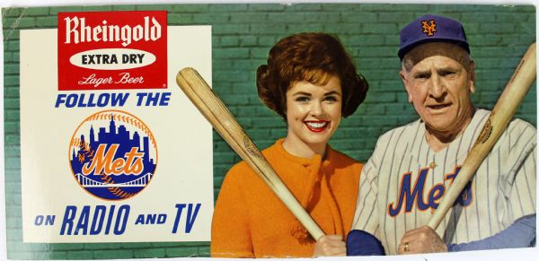 Vintage 1960s Mets Rheingold Beer Advertisement